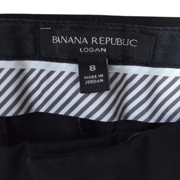 Banana Republic Logan Pants Womens Size 8 Black Italian Wool Washable Trousers - Picture 3 of 6